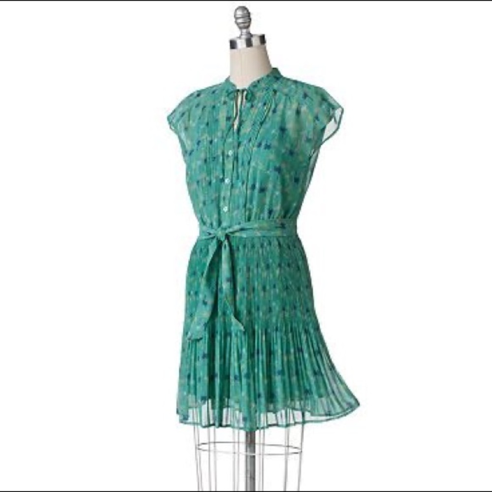 LC Lauren Conrad Palm Tree Print Chiffon Dress